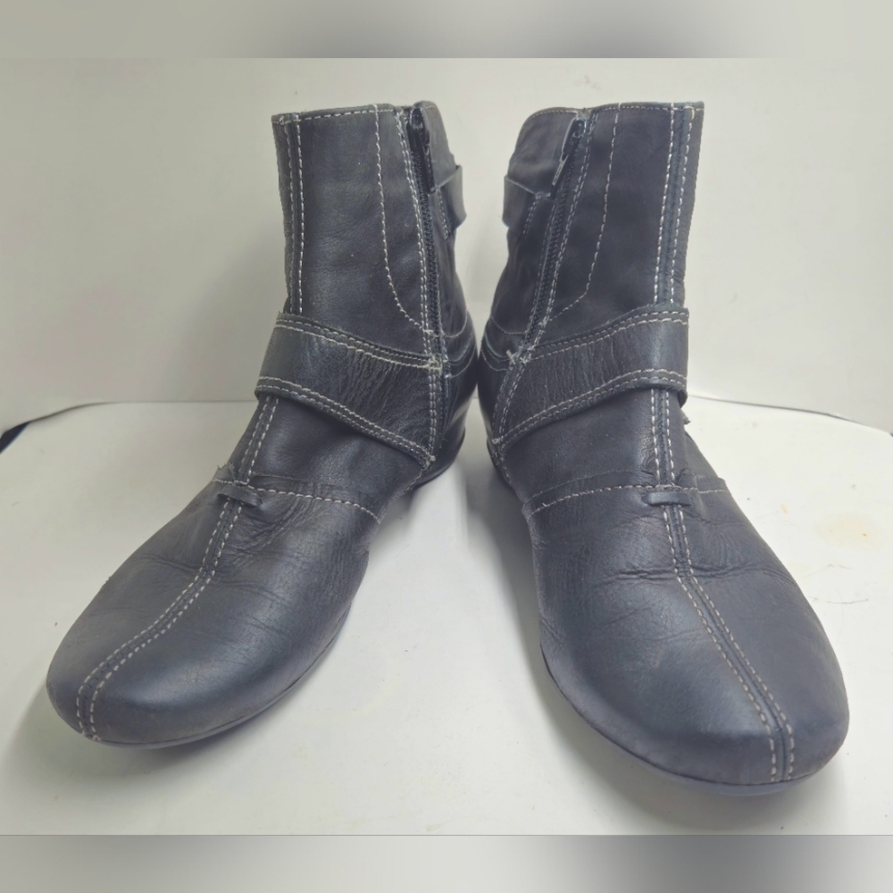 Women's Pikolinos Leather Logo Zip up Ankle Boots Black Size 36